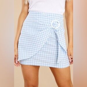 NWT Seersucker Gingham Mini Skirt by Aura from Red Dress Boutique